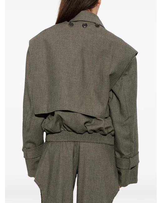 Christopher Esber Green Cropped Trench Jacket
