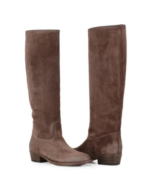 Officine Creative Brown Sonegal Knee-High Suede Boots