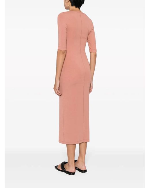 Calvin Klein Pink Ribbed-Knit Stretch-Modal Dress