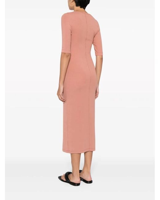 Calvin Klein Pink Ribbed-Knit Stretch-Modal Dress