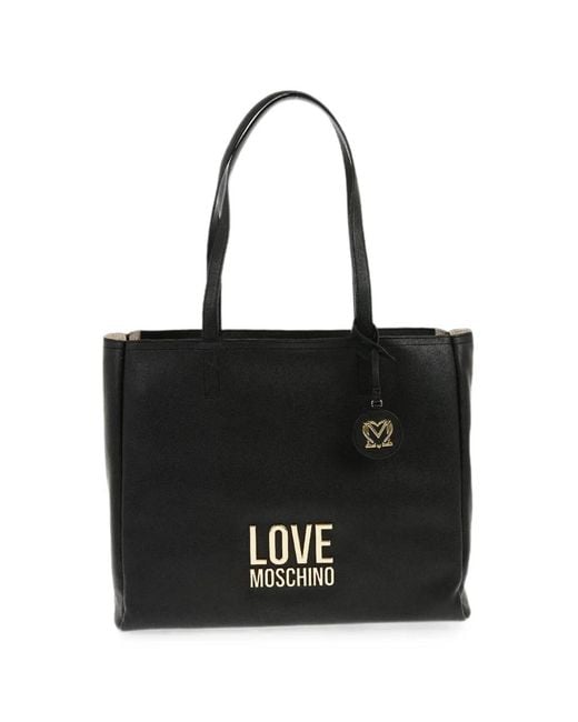 Moschino Black Logo-Plaque Shoulder Bag