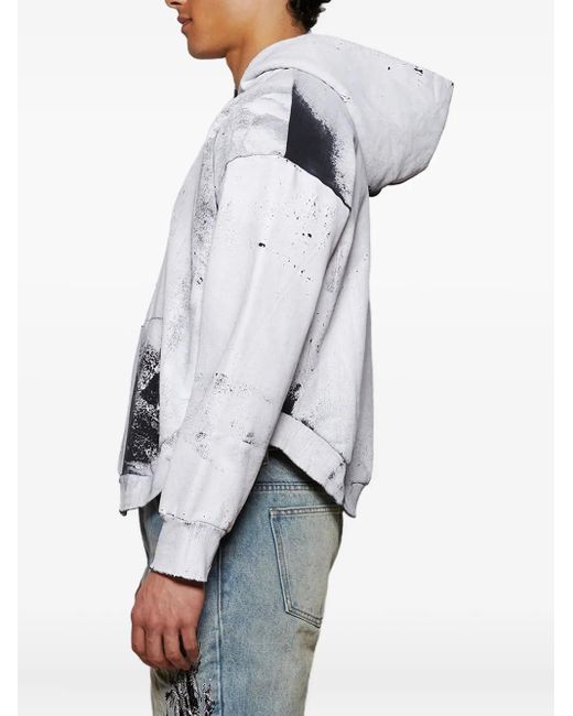 Warren Lotas White Zip-Up Hoodie for men