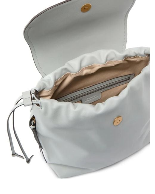 Pinko Gray Medium Saddle Backpack
