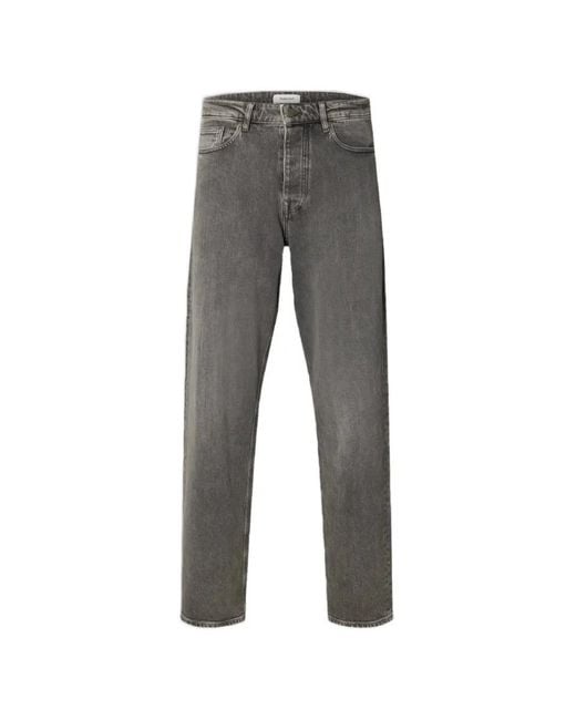 SELECTED Gray 220 Loose-Fit Jeans for men
