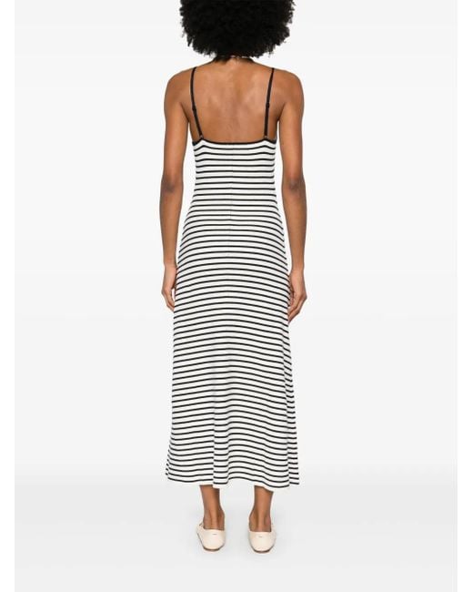 Maje White Gestreiftes Midikleid