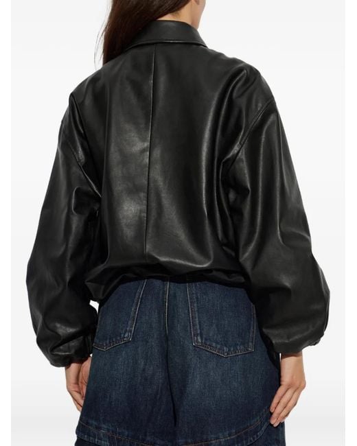 Loewe Black Zip-Fastening Leather Jacket