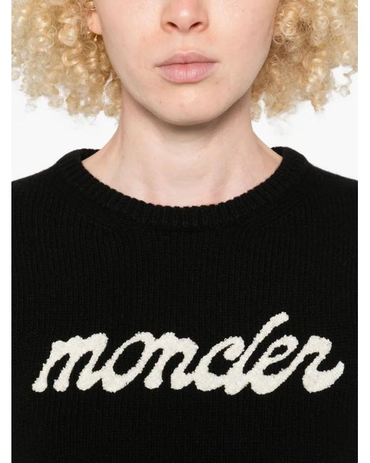 Logo et pull-cachette Moncler en coloris Black