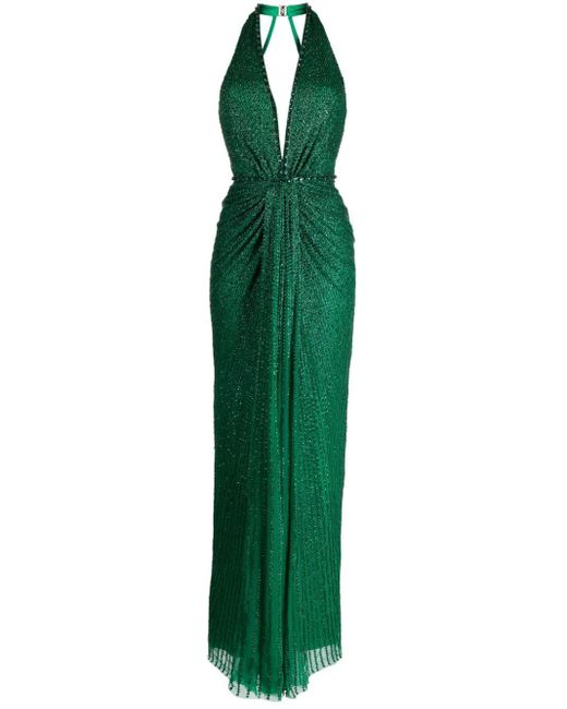 Jenny Packham Green Zooey Sequined Gown
