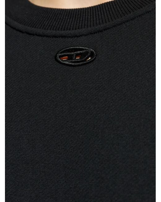 Jersey de algodón con logo DIESEL de hombre de color Black