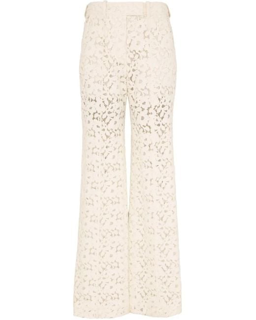 Zimmermann Natural Illuminate Lace Trousers