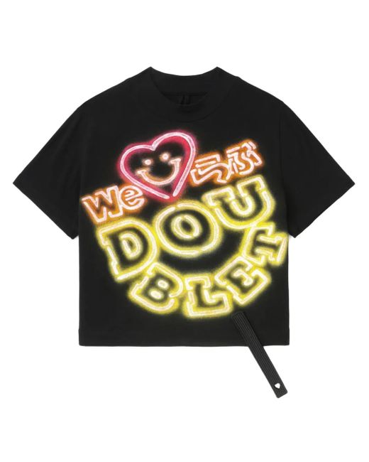 メンズ Doublet ロゴ Tシャツ Black