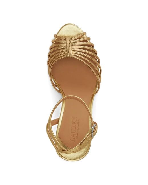 Ralph Lauren Metallic Mckayla Caged Leather Sandals