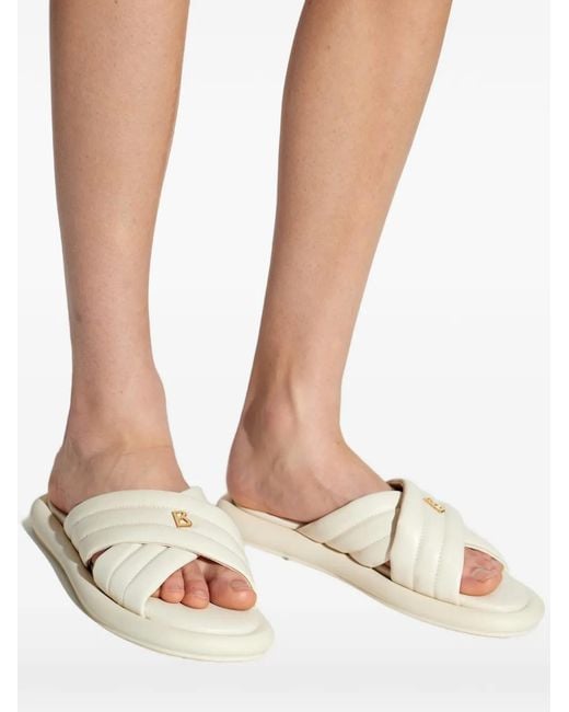 Bogner White Portofino Criss-Cross Slides