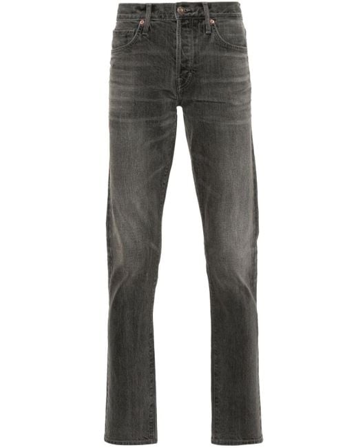 Tom Ford Halbhohe Slim-Fit-Jeans in Gray für Herren