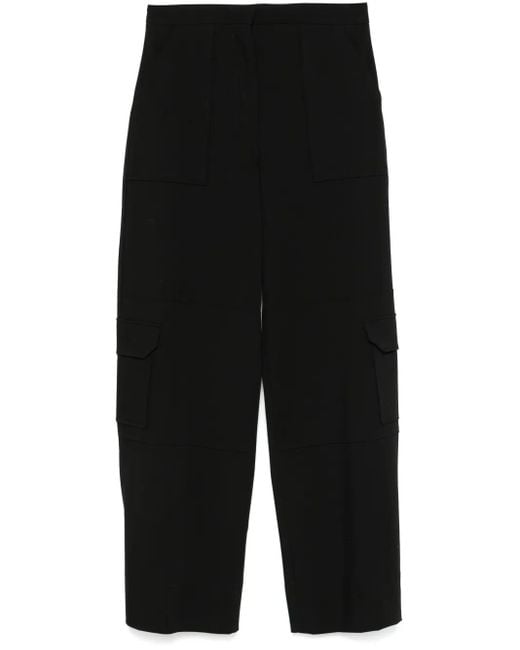 Ganni Black Twill Cargo Trousers