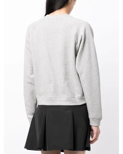 Ganni White Logo-Print Cotton Sweatshirt