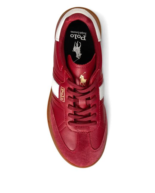 Polo Ralph Lauren Red Heritage Aera Suede Sneakers