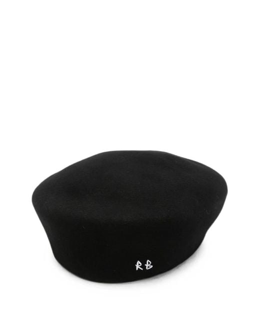 Ruslan Baginskiy Black Logo-Embroidered Beret