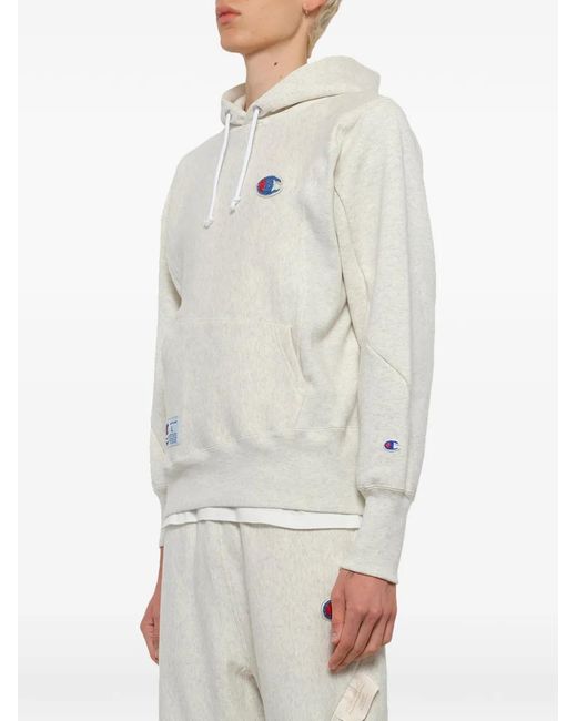 Undercover White Logo-Patch Drawstring Hoodie for men