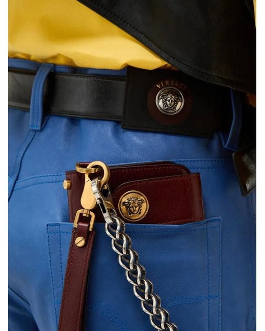 Versace Purple Emblème Long Leather Wallet