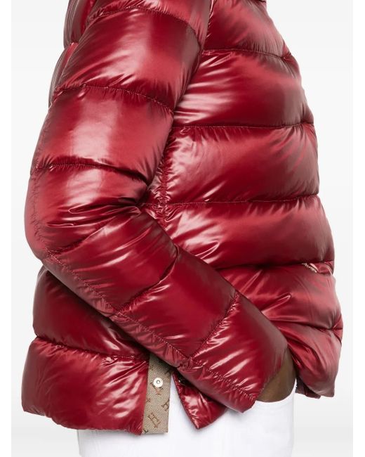 Herno Red Quilted High-Neck Padded Jacket