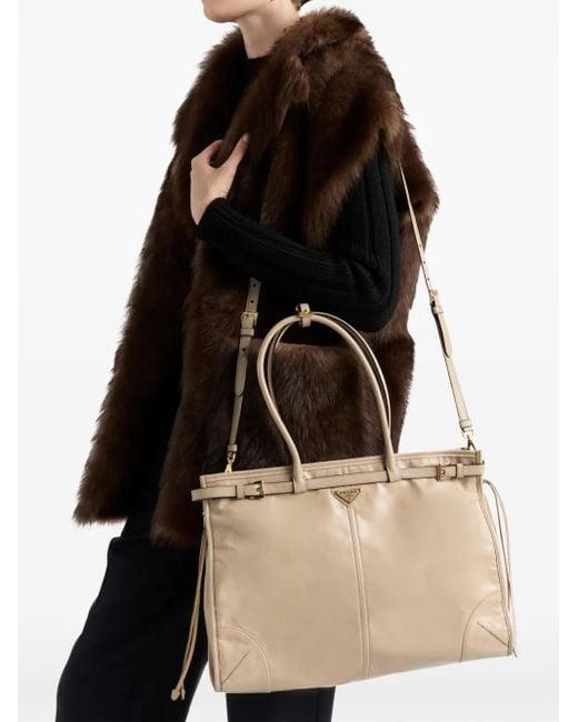 Prada Natural Extra Large Bonnie Tote Bag
