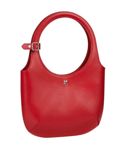 Courreges Red Holy Leather Tote Bag