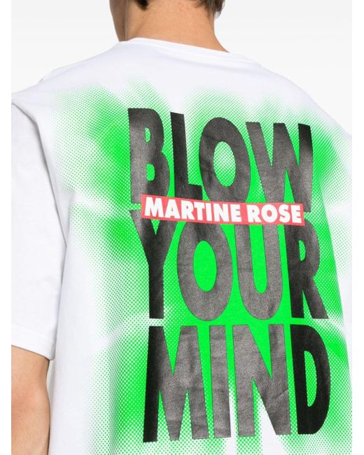 Martine Rose Green Logo-Print Cotton T-Shirt for men