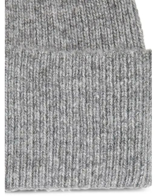 Karl Lagerfeld Gray Bonnet Côtelé À Logo Brodé K/Signature
