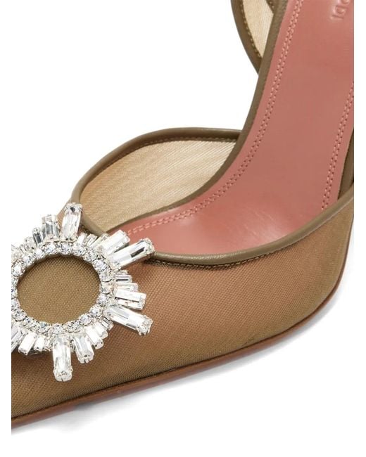 AMINA MUADDI Metallic 70Mm Begum Heeled Pumps