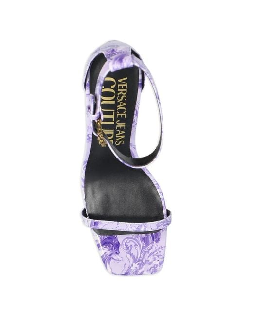 Versace Jeans Couture White Barocco-Print Sandals