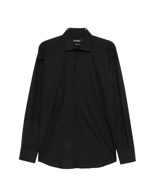 Karl Lagerfeld Black Modern-Fit Shirt for men
