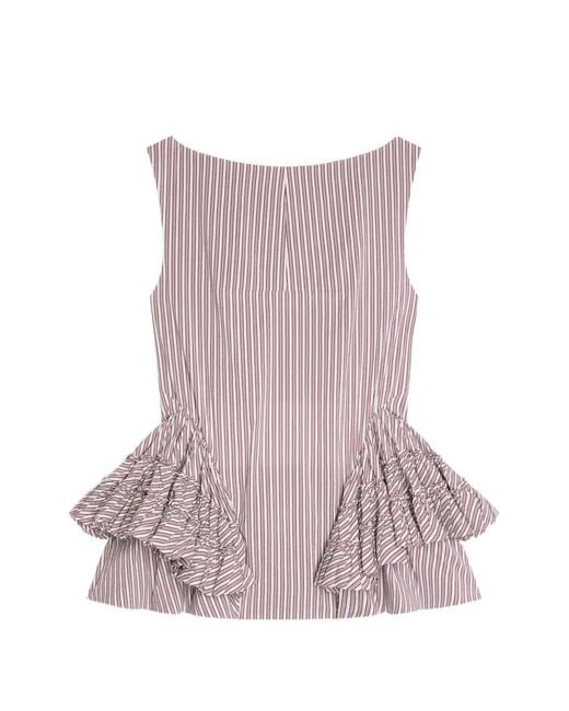 Dries Van Noten Purple Ruffled Peplum Top