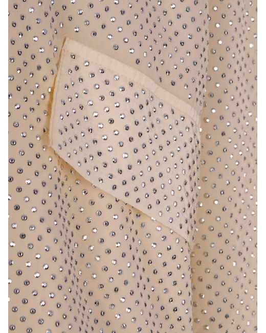 Pinko Natural Rhinestone Flap Jacket