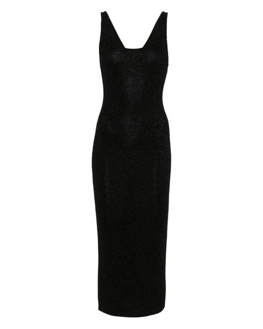 Mc2 Saint Barth Black Sleeveless Midi Dress