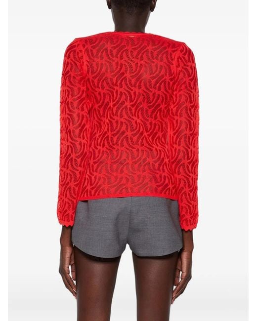 DIOTIMA Red Portia Cardigan Mit Gewellter Spitze