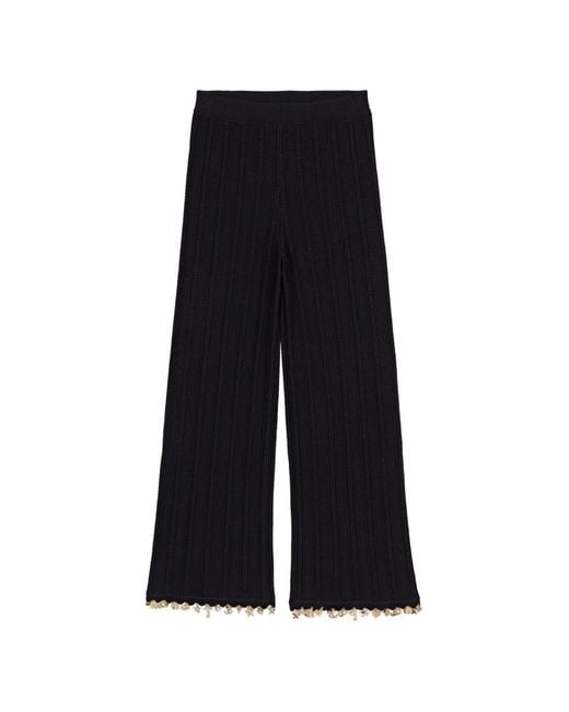 Maje Gewelfde Verfraaide Broek in het Black