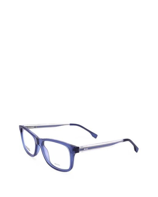 Boss White Rectangle-Frame Glasses