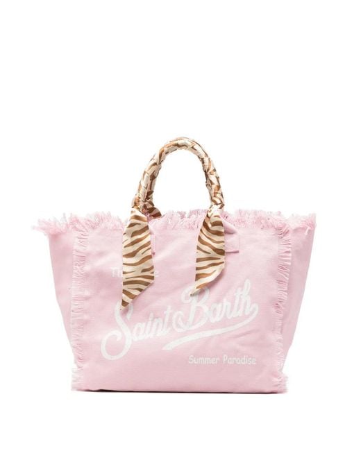 Mc2 Saint Barth Pink Vanity Logo-Print Tote Bag