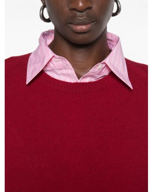Be You Red Crew-Neck Raglan-Sleeve Sweater
