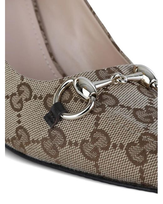 Gucci Metallic Horsebit Patterned Pumps