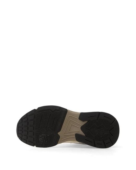 EA7 White Mesh-Panel Logo-Patch Sneakers