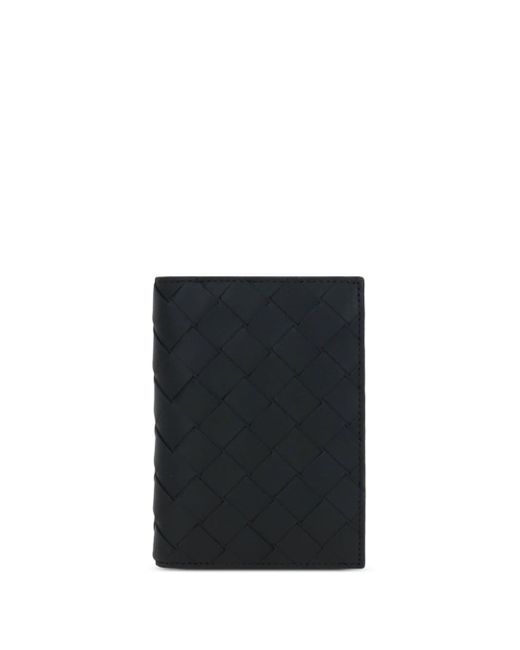 Porte-cartes pliant à tressage Intrecciato Bottega Veneta pour homme en coloris Black