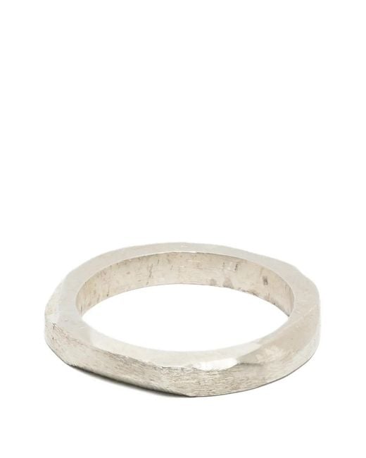 Paura White Ara Anello Hammered-Effect Ring for men
