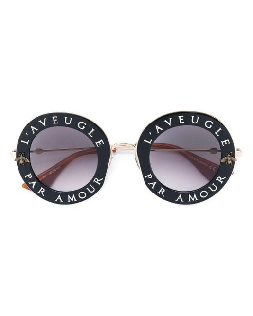gucci sunglasses black round