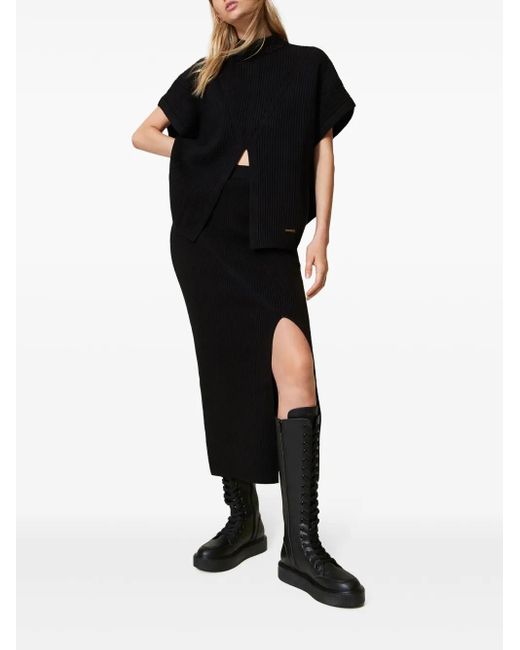 Twinset Black Lace-Up Boots