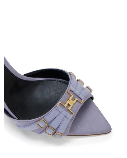 Elisabetta Franchi White Leather Mules With Straps