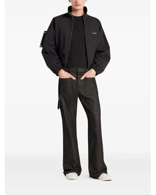 Courreges Blue Zip-Up Bomber Jacket