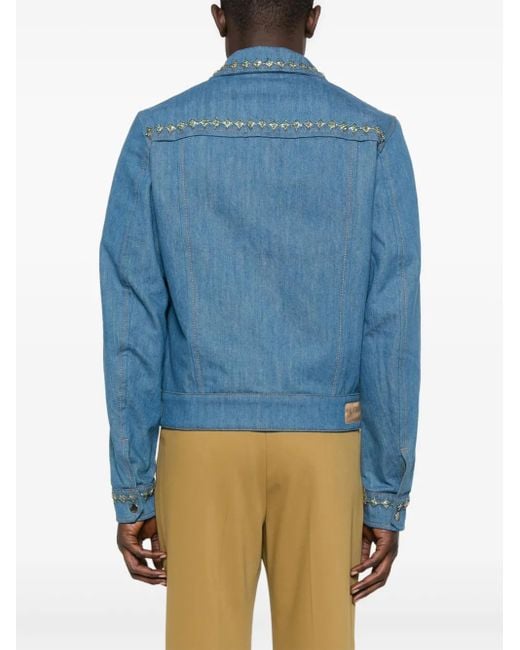 Amiri Blue Crystal-Embellished Jacket for men