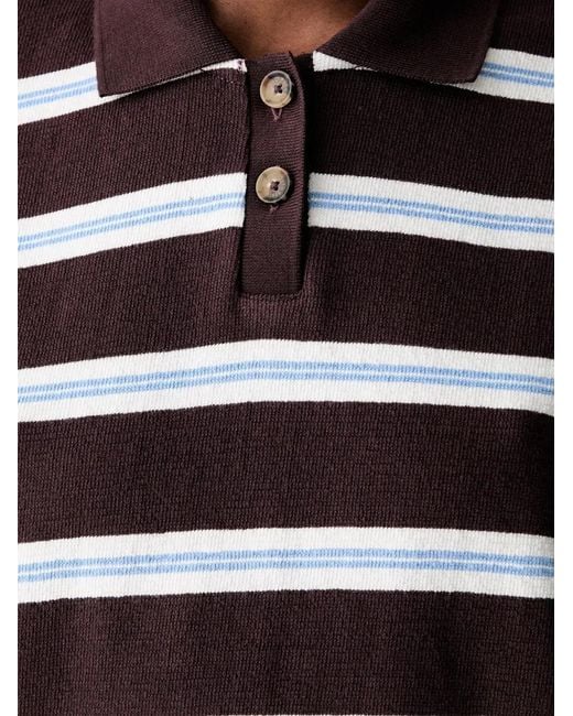 Marc O' Polo Blue Striped Short-Sleeve Polo Shirt